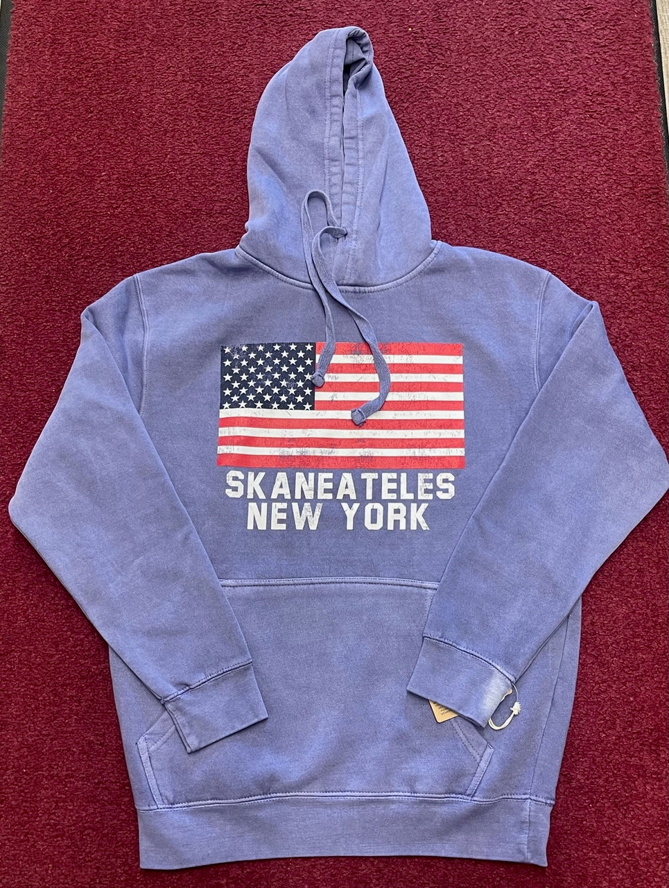 Skaneateles Pullover Hooded American Flag Sweatshirt - Men's