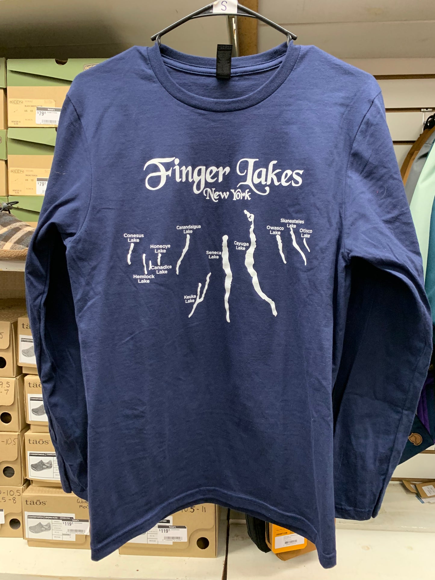 Finger Lakes Map Long Sleeve T-Shirt