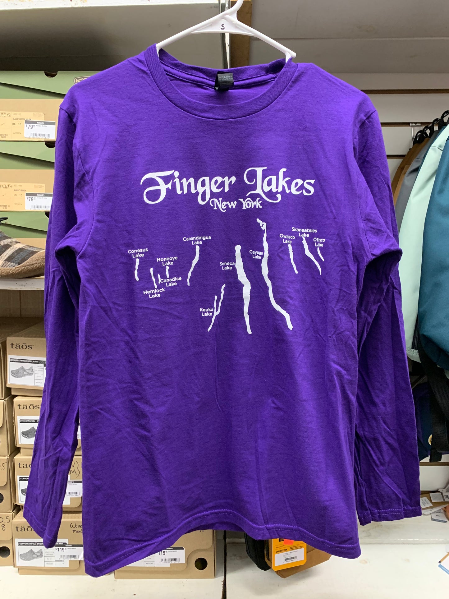 Finger Lakes Map Long Sleeve T-Shirt