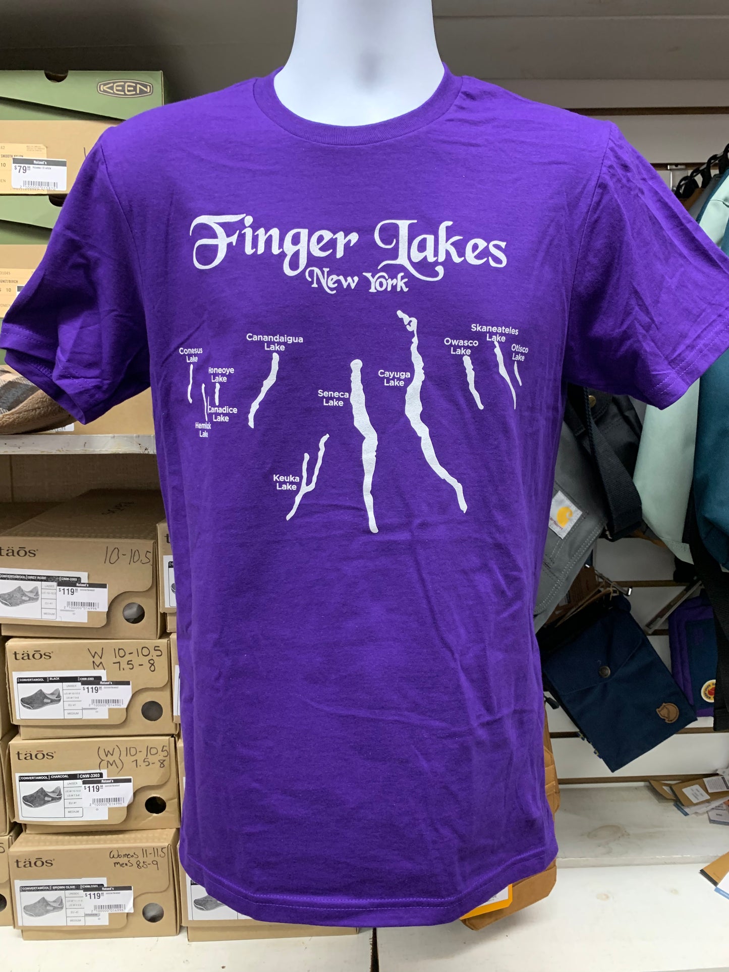 Finger Lakes Map Short Sleeve T-Shirt