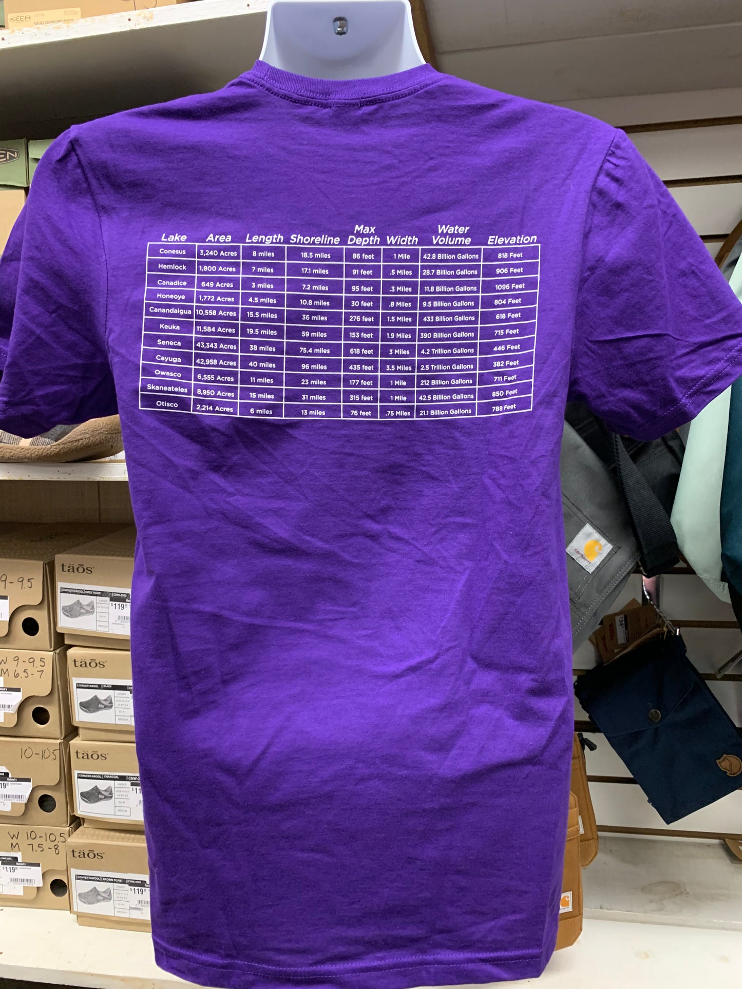 Finger Lakes Map Short Sleeve T-Shirt