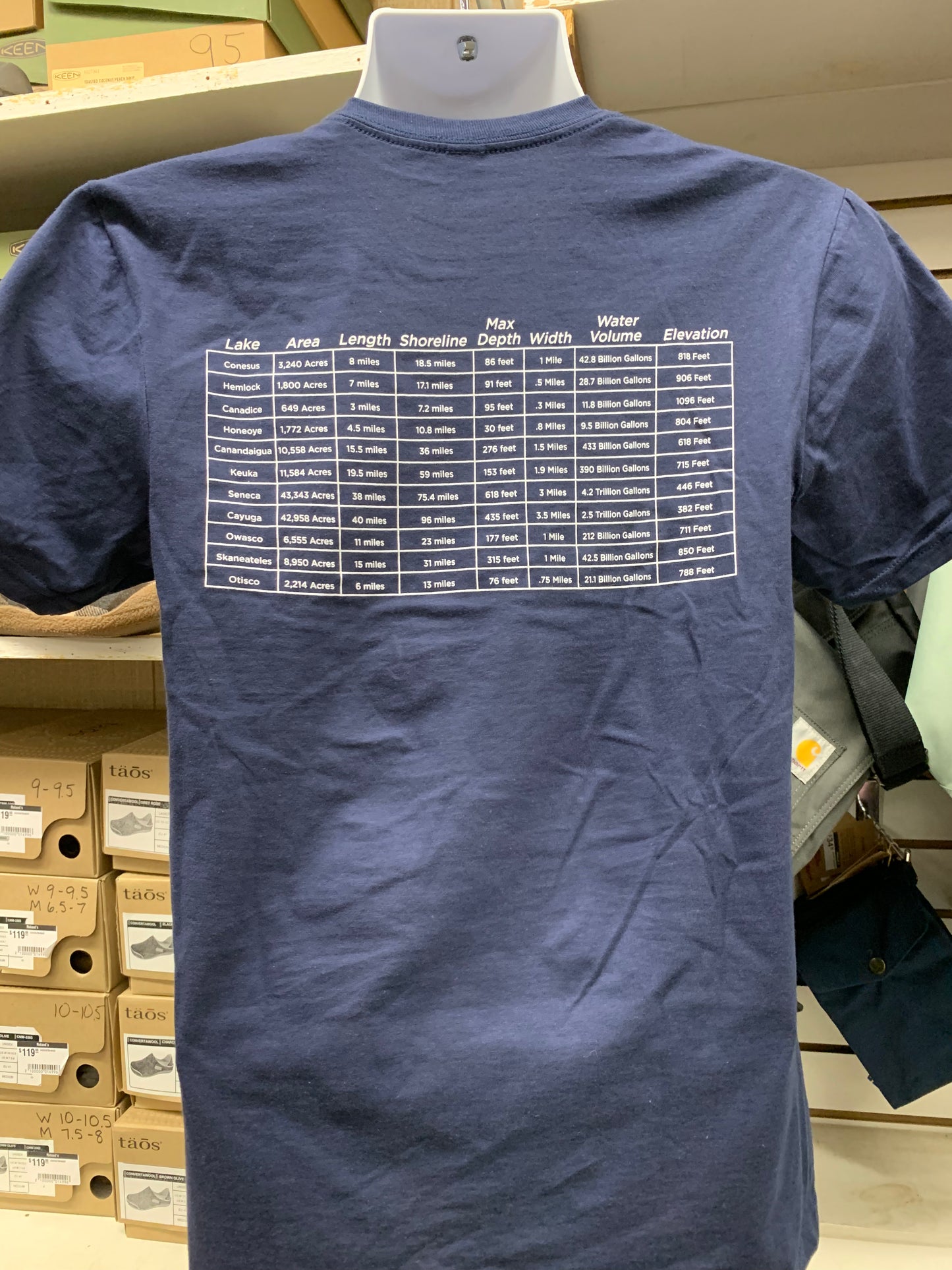 Finger Lakes Map Short Sleeve T-Shirt