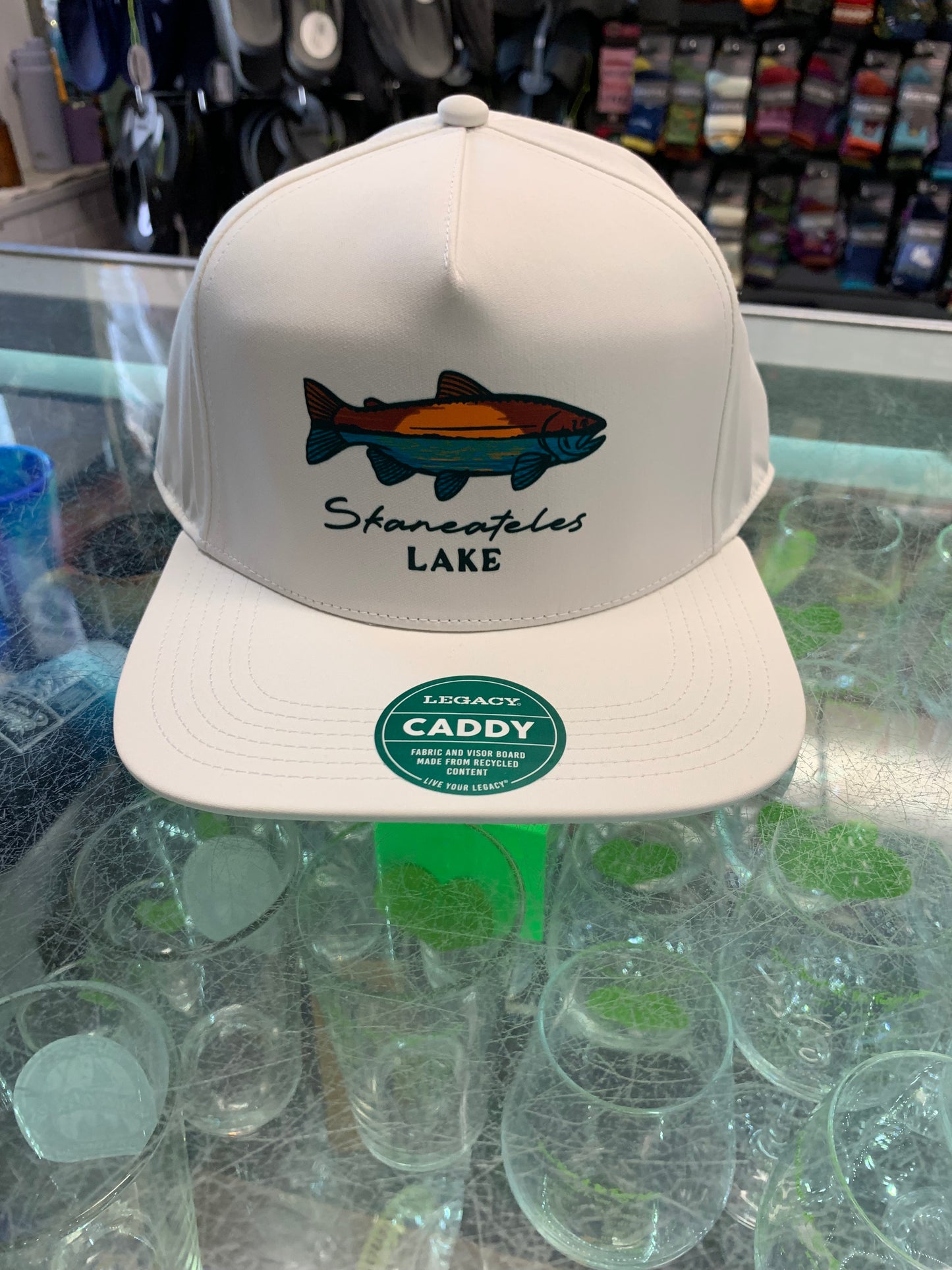 Skaneateles Lake Sunset Fish Adjustable Hat