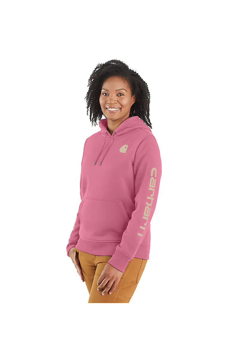 Carhartt Women's Relaxed Fit Midweight Logo Sleeve Graphic Hoodie