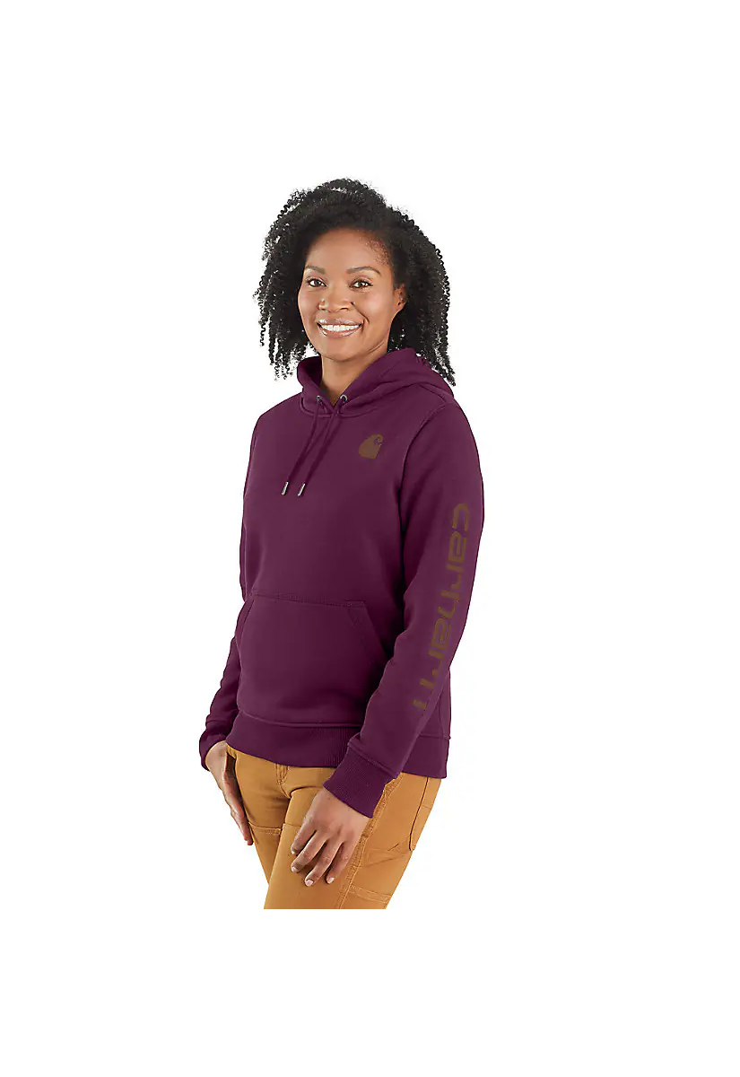 Carhartt Women's Relaxed Fit Midweight Logo Sleeve Graphic Hoodie