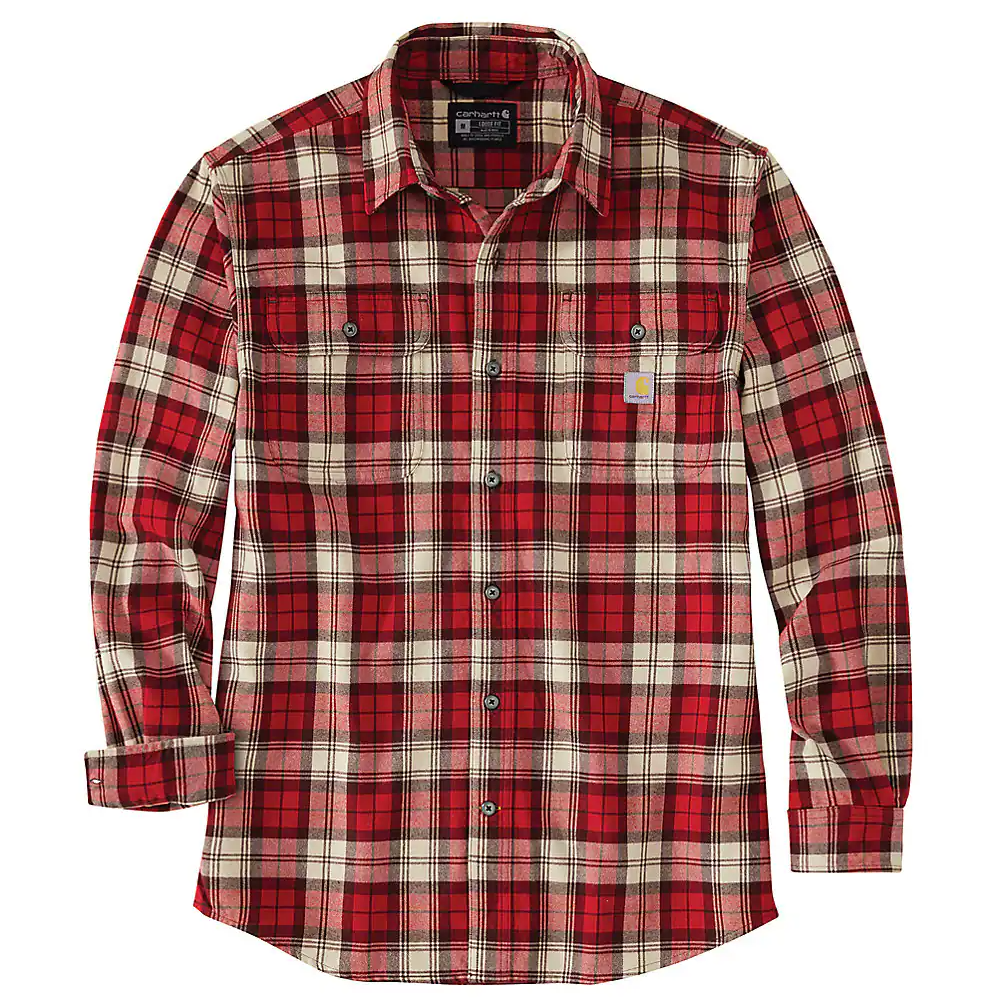 Carhartt Loose Fit Heavyweight Flannel Long-Sleeve Plaid Shirt