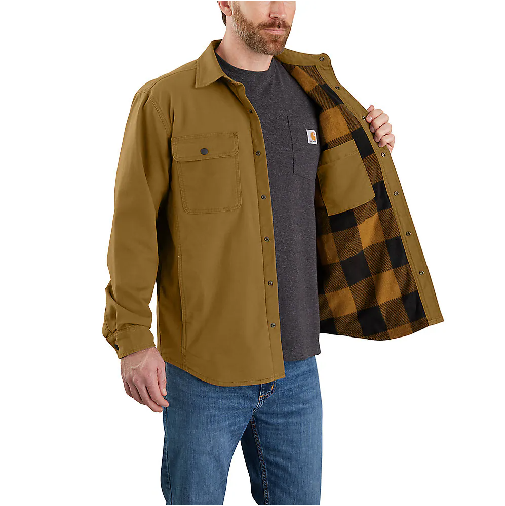 Carhartt Rugged Flex® Relaxed Fit Canvas Fleece-Lined Shirt Jac