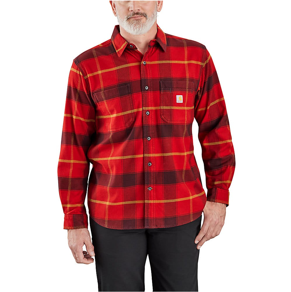 Carhartt Rugged Flex® Relaxed Fit Midweight Flannel Long-Sleeve Plaid Shirt