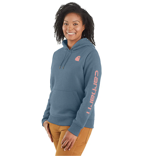 Carhartt Women's Relaxed Fit Midweight Logo Sleeve Graphic Hoodie