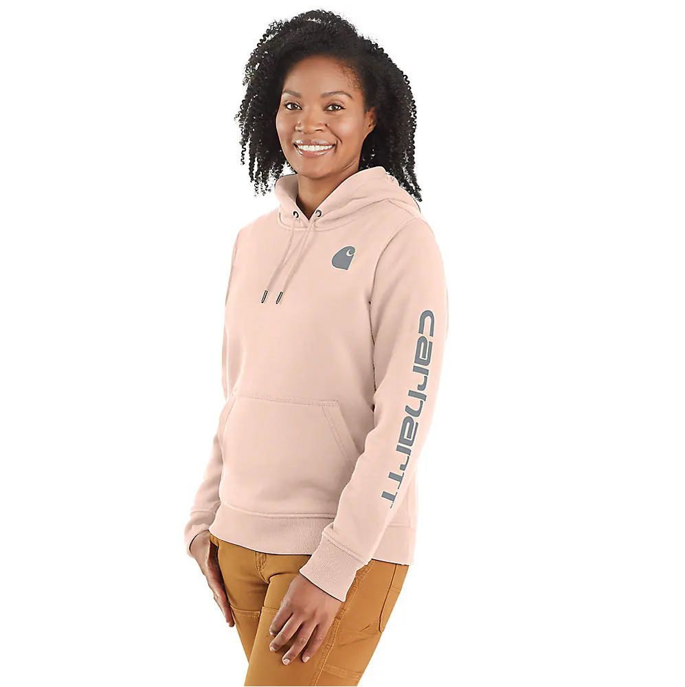 Carhartt Women's Relaxed Fit Midweight Logo Sleeve Graphic Hoodie