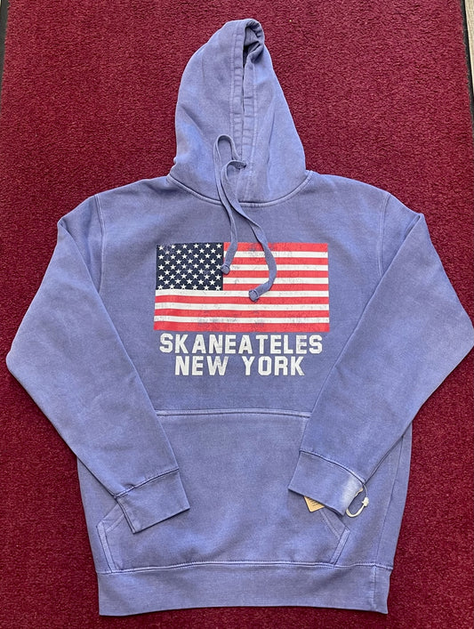 Skaneateles Pullover Hooded American Flag Sweatshirt - Men's